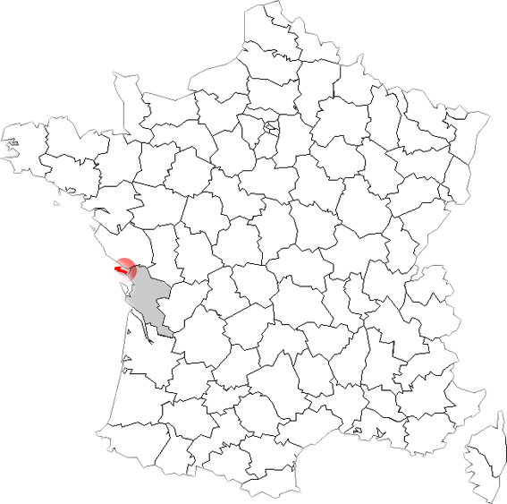 Carte de france et Charente-Maritime : aller sur l'ile de ré