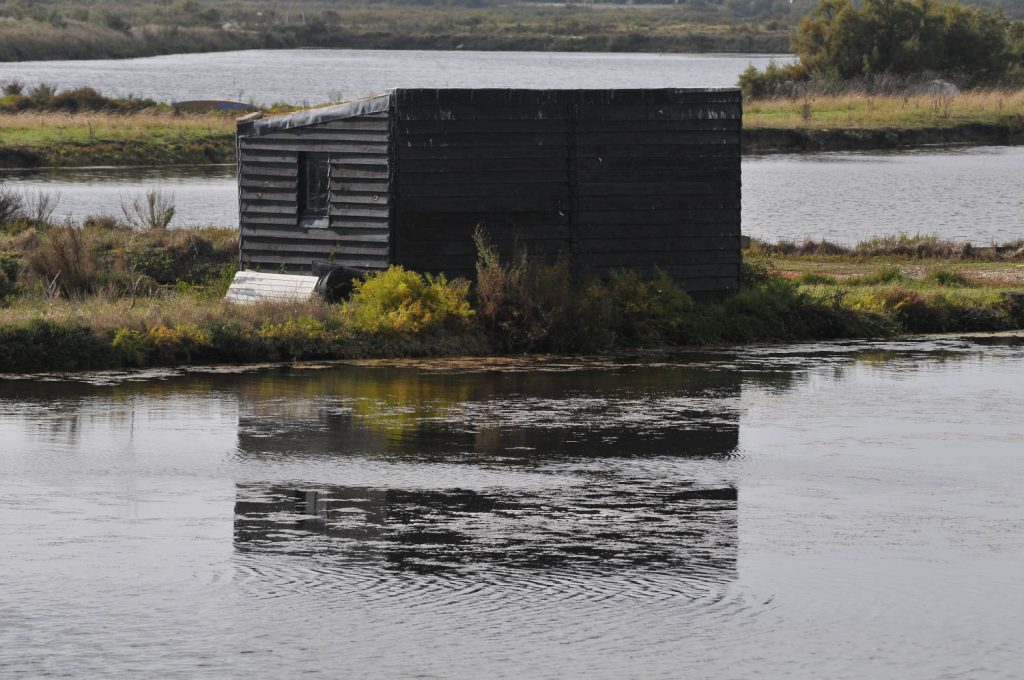 Cabane dans le marais salant sur l'Ile de Ré